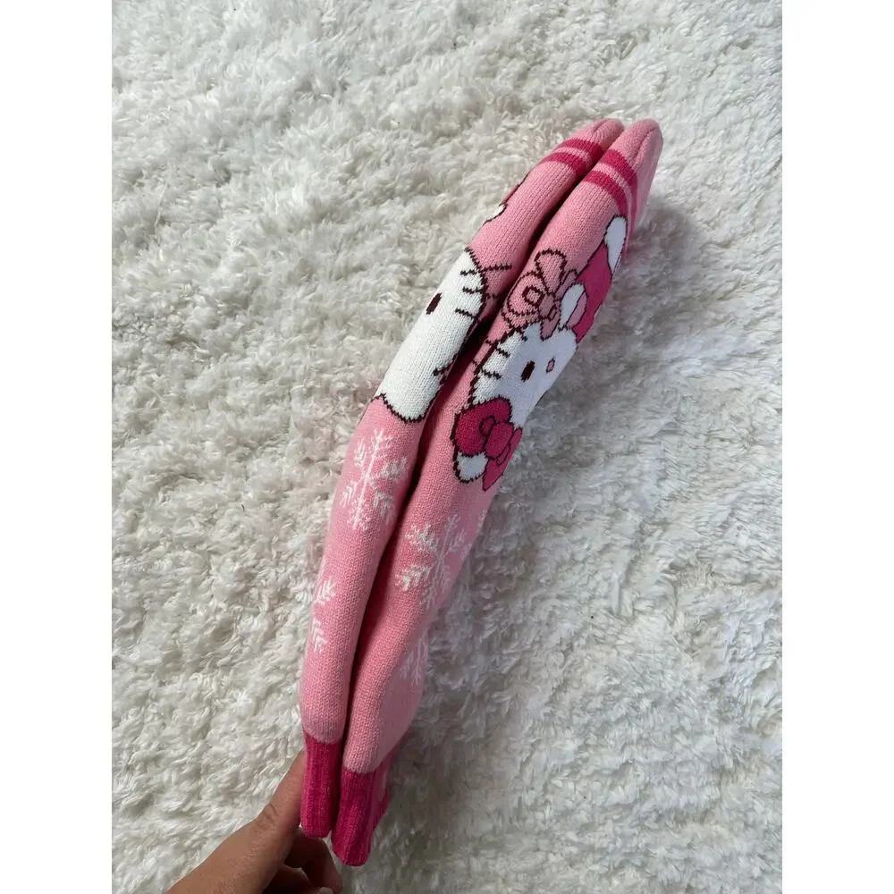 Hello Kitty Pink Slipper Socks Non Slip Grips Warm Cozy Womens Size 9-11 NEW